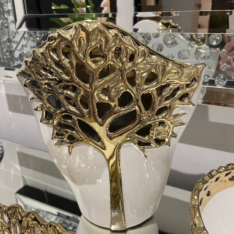 Wazon biało złoty 30 cm