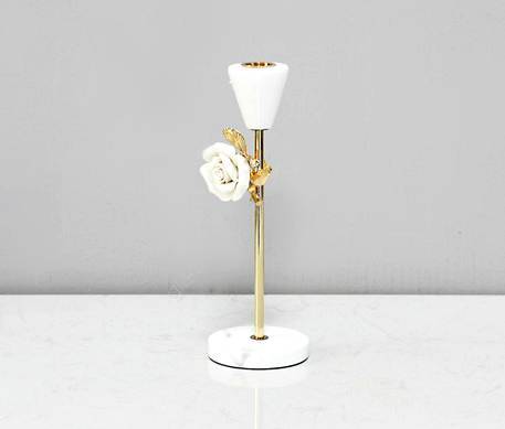 Świecznik złoty Róża 