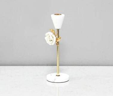 Świecznik złoty Róża 