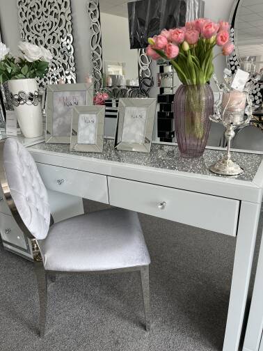 Toaletka biurko Malibu z kryształkami