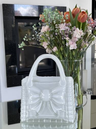 Wazon szklany torebka 23 cm 