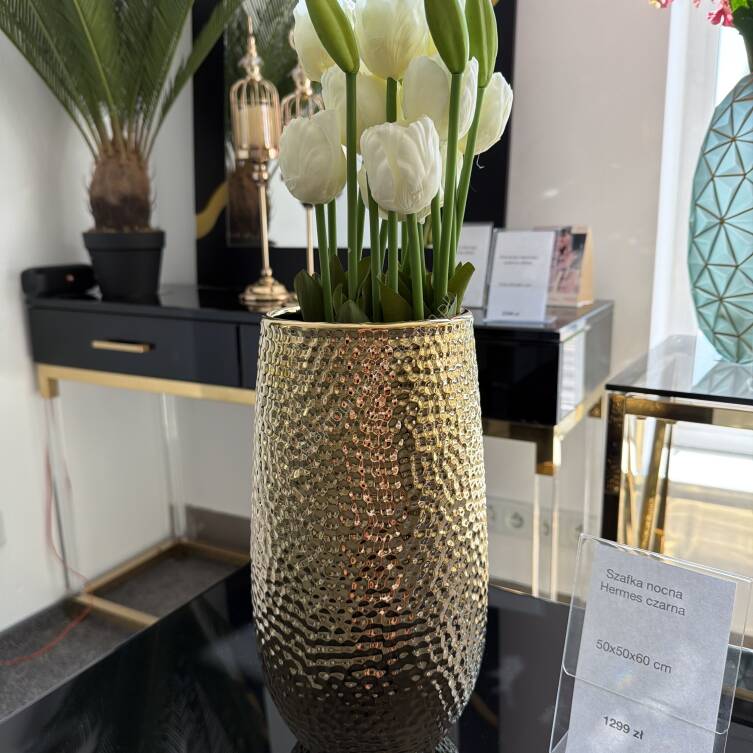 Wazon ceramiczny złoty 31 cm