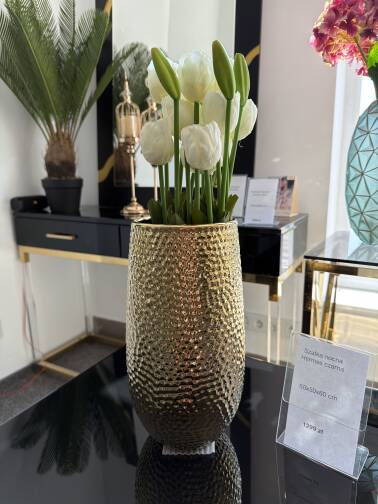 Wazon ceramiczny złoty 31 cm