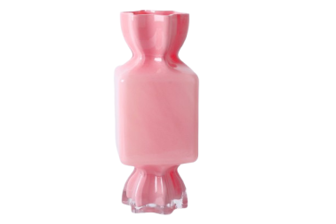 Wazon szklany różowy cukierek 