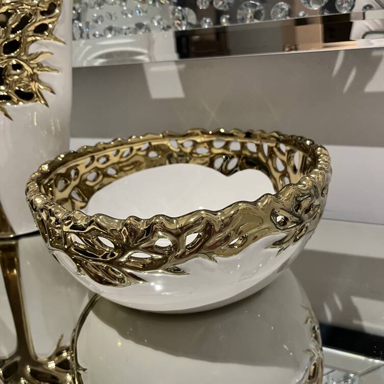 Patera dekoracyjna misa biało złota 