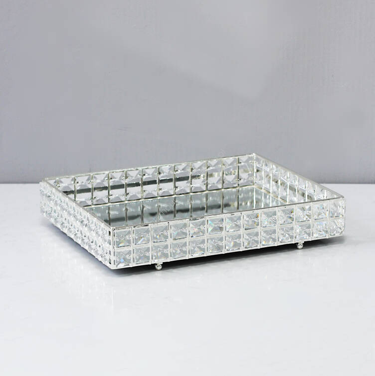 Taca patera srebrna z kryształkami 