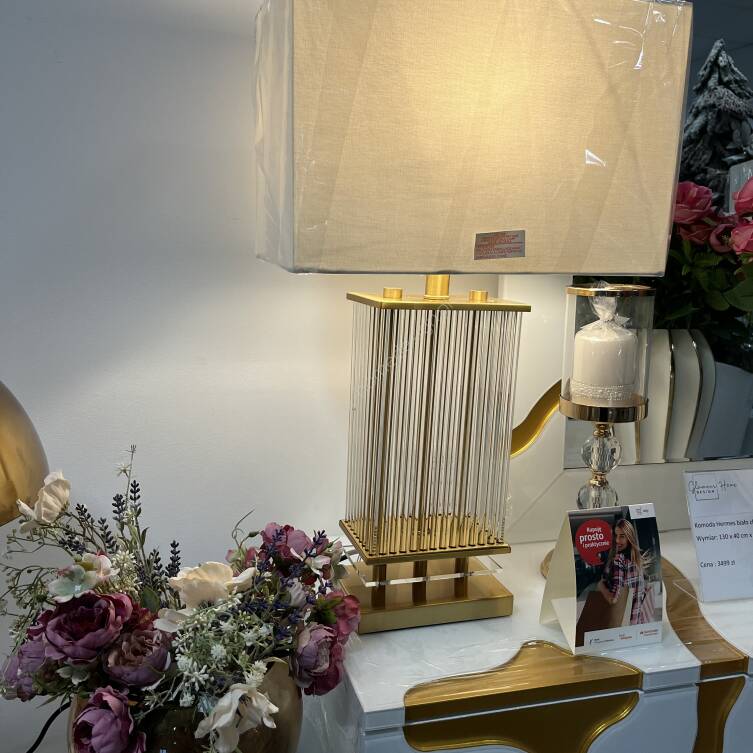 Lampa stołowa złota 65 cm 