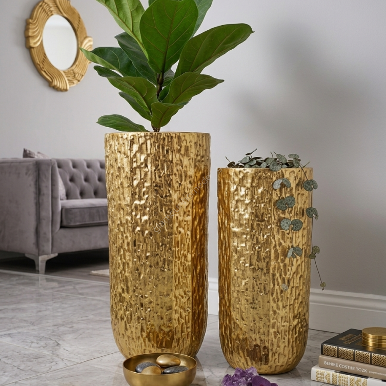 Donica złota metalowa komplet 92/80 cm