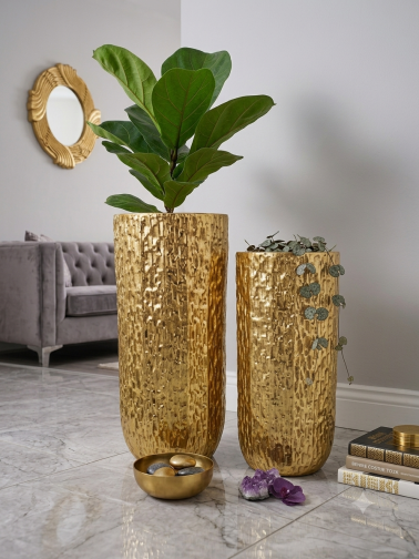 Donica złota metalowa komplet 92/80 cm