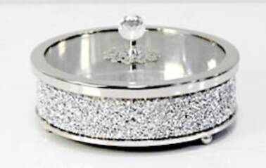 Pojemnik dekoracyjny srebrny 