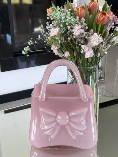 Wazon szklany torebka 27 cm 