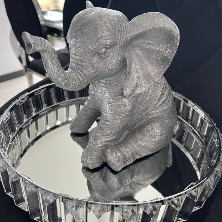 Figurka dekoracyjna słoń srebrny 