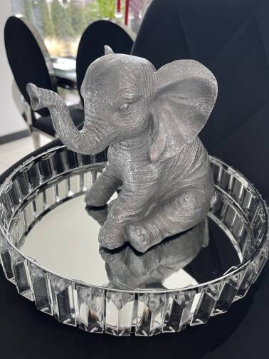Figurka dekoracyjna słoń srebrny 