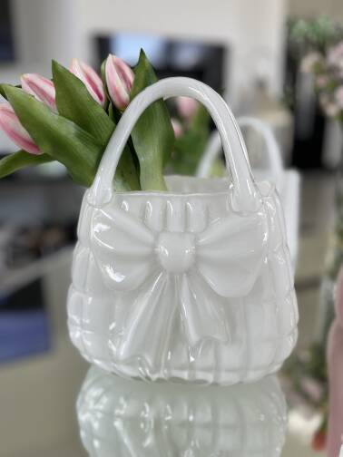 Wazon szklany torebka 26 cm 