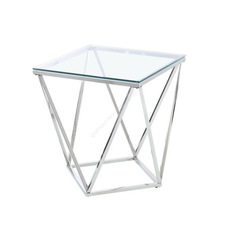 Stolik srebrny szklany 50 cm