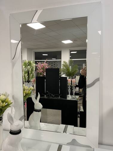 Lustro biało srebrne 80x120 cm 