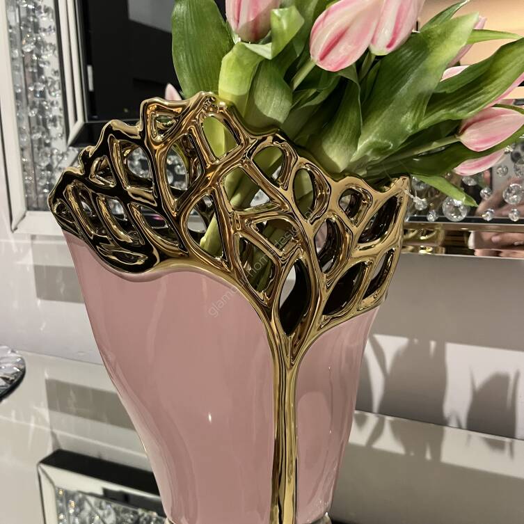 Wazon różowo złoty 30 cm 