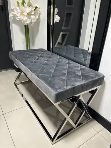 Siedzisko ławka szaro srebrna