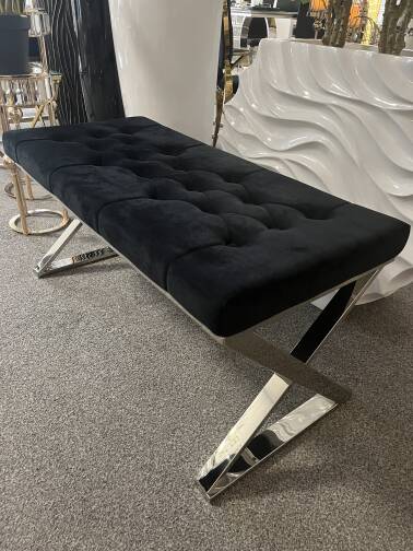 Siedzisko ławka czarno srebrna 