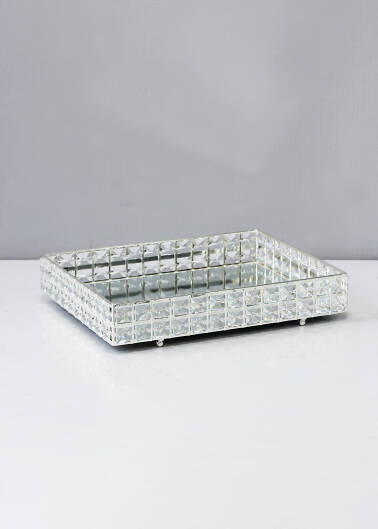 Taca patera srebrna z kryształkami 