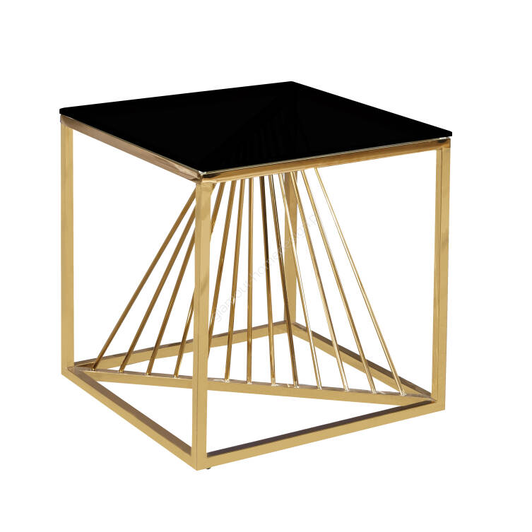 Stolik złoty Royall czarne szkło 55 cm 