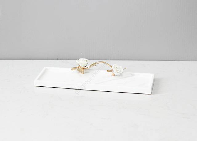 Taca patera marmur Róża