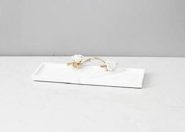 Taca patera marmur Róża