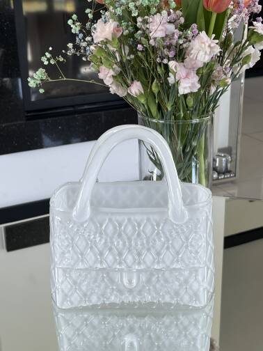 Wazon szklany torebka 23 cm 